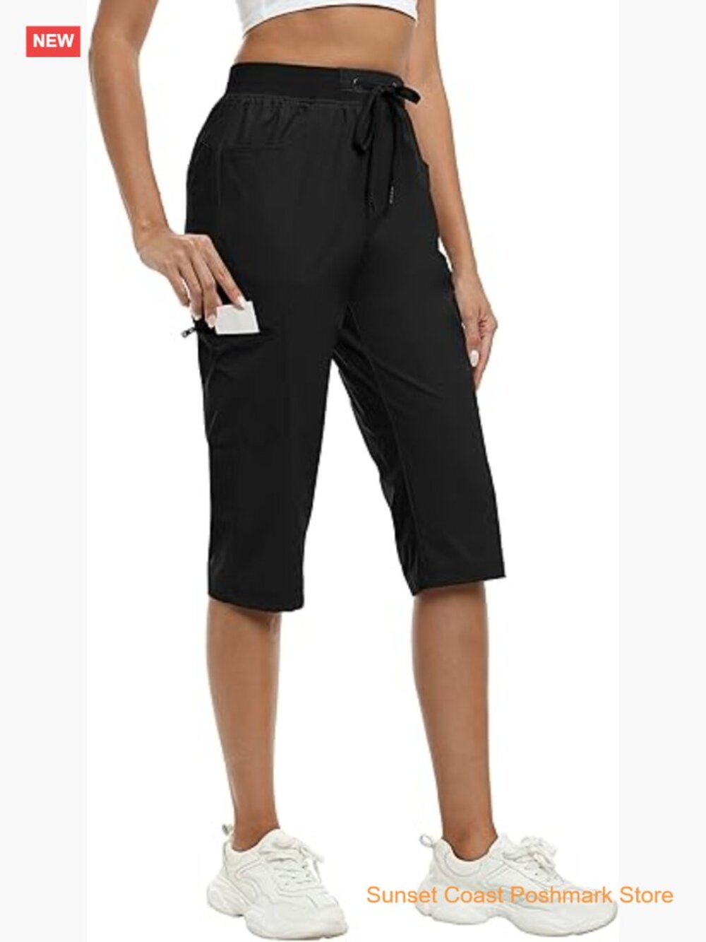 Lightweight Ice Cool Capris with Zipper Pockets Quick Dry Cargo Pants for Hiking